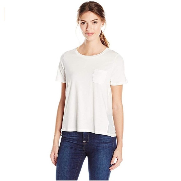 French Connection White Hopper Short Sleeve Sheer Back Modal Top Size XS - Picture 6 of 8